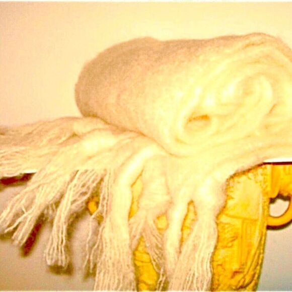 St ALBANS Australia Vintage Mohair Wool Winter Scarf Cream - Picture 3 of 7